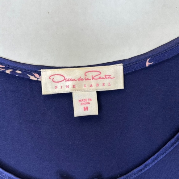 Oscar de la Renta Blue Purple Sleeveless Tank Pijama Top size Medium - Picture 5 of 8